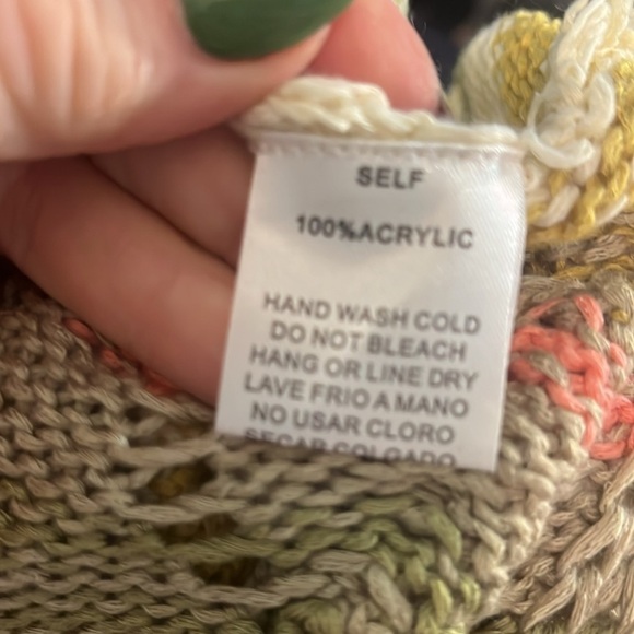 Easel Open Knit Sweater NWT Cropped Earth Tones Size Small Oversized - Picture 9 of 10